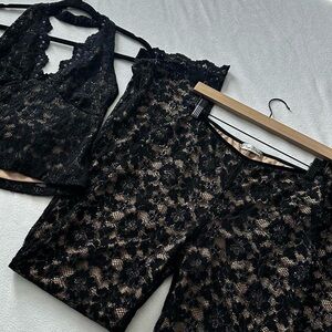 Vintage Elegant Black Lace Set